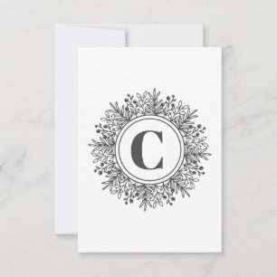 Tarjeta De Agradecimiento Navidades Monograma Snowflake