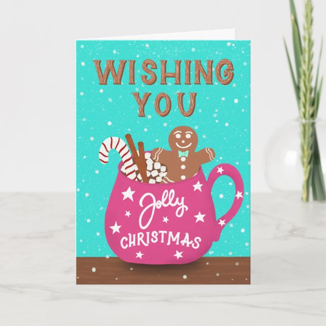 Tarjeta De Agradecimiento Navidades Mug Card: Deseos cálidos para unas vacac (Anverso)