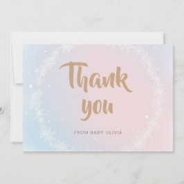 Tarjeta De Agradecimiento Navidades Pastel Winter Snowflake Baby Shower