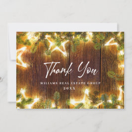 Tarjeta De Agradecimiento Navidades Pine Cones vacaciones rusticas corporati