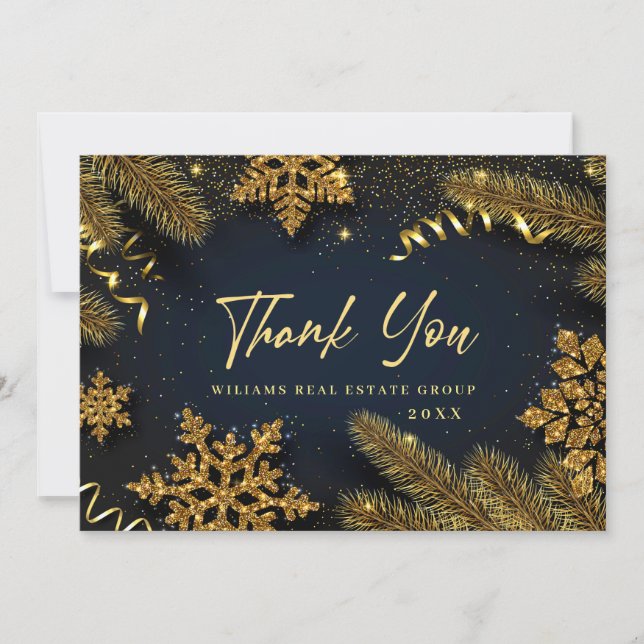 Tarjeta De Agradecimiento Navidades Pine Cones vacaciones rusticas corporati (Anverso)