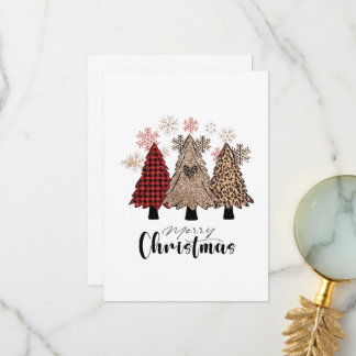 Tarjeta De Agradecimiento Navidades Pine Tree Merry Christmas