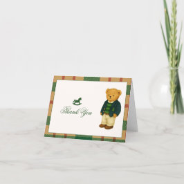 Tarjeta De Agradecimiento Navidades Preppy Bear Baby Shower