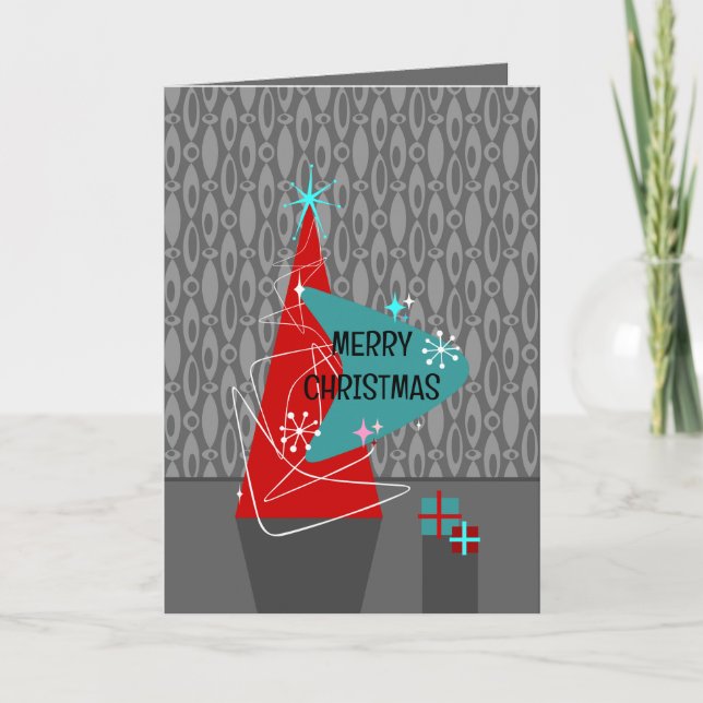 Tarjeta De Agradecimiento Navidades retro (Anverso)