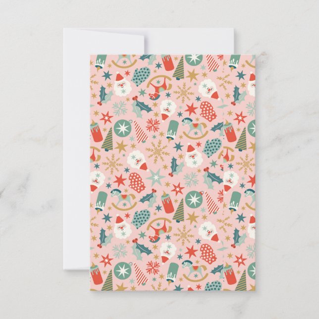 Tarjeta De Agradecimiento Navidades Retro Pastel (Anverso)