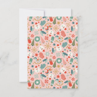 Tarjeta De Agradecimiento Navidades Retro Pastel