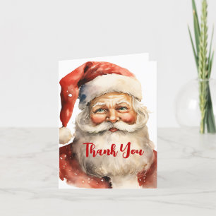 Tarjeta De Agradecimiento Navidades Retro Santa Claus