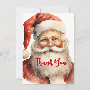 Tarjeta De Agradecimiento Navidades Retro Santa Claus