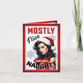 Tarjeta De Agradecimiento Navidades retro traviesos a veces traviesos pinup