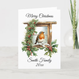 Tarjeta De Agradecimiento Navidades Robin Y Holly Card