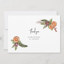 Tarjeta De Agradecimiento Navidades rusos Boda de especias verdes