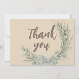 Tarjeta De Agradecimiento Navidades Rústico Greenery Wreath Baby Shower