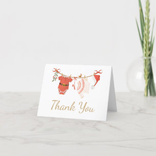 Tarjeta De Agradecimiento Navidades Santa Baby Shower