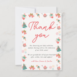 Tarjeta De Agradecimiento Navidades Santa Baby Shower Gracias