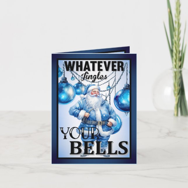 Tarjeta De Agradecimiento Navidades Santa Retro Funny (Anverso)