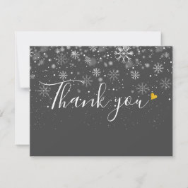 Tarjeta De Agradecimiento Navidades Snowflakes Business Elegant Script