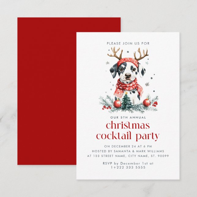 Tarjeta De Agradecimiento Navidades Tema Navidades de cachorros Fiesta de có (Anverso / Reverso)