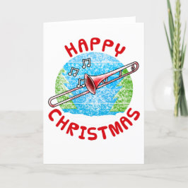 Tarjeta De Agradecimiento Navidades trombónicos: Músico trombonista de bronc