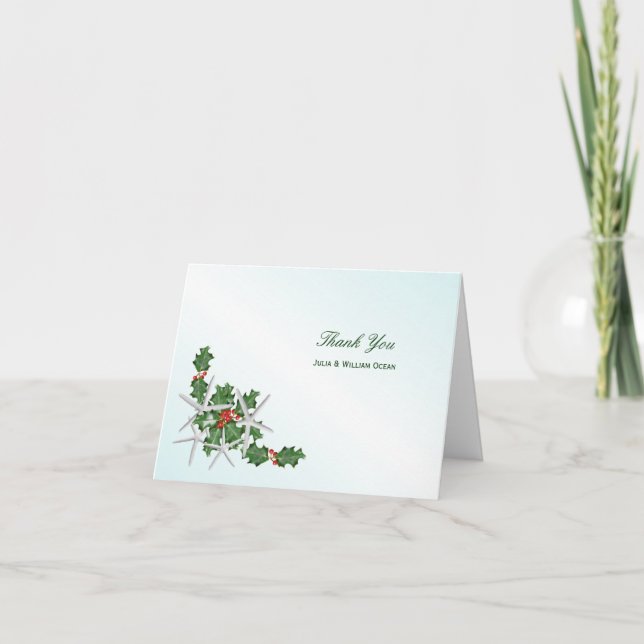 Tarjeta De Agradecimiento Navidades tropicales Boda Gracias Cartas (Anverso)