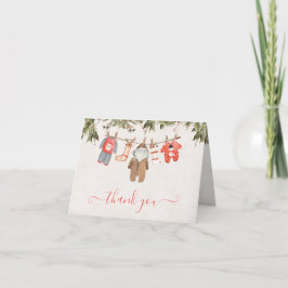 Tarjeta De Agradecimiento Navidades vestidos línea de ropa Baby Shower