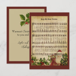 Tarjeta De Agradecimiento Navidades victorianos de época Carol Music