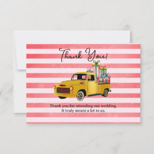 Tarjeta De Agradecimiento Navidades Vintage Truck Boda