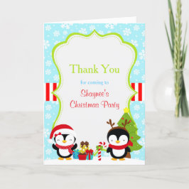 Tarjeta De Agradecimiento Navidades Winter Cute Penguins Gracias