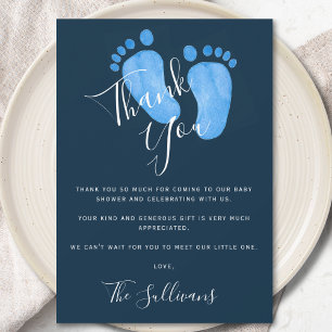 Tarjeta De Agradecimiento Navy Blue Baby Shower