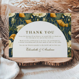 Tarjeta De Agradecimiento Navy Blue Floral Arch Elegant Wedding
