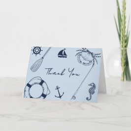 Tarjeta De Agradecimiento Navy Blue Modern Elegant Fishing Boy Baby Shower