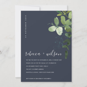 TARJETA DE AGRADECIMIENTO NAVY EUCALYPTUS FOLIAGE NOSOTROS LLAMAMOS LA INVIT