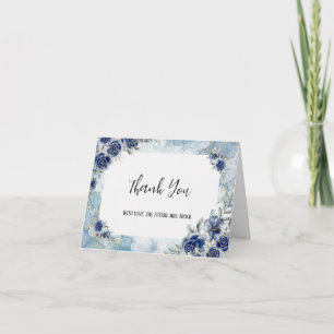 Tarjeta de agradecimiento Navy Floral Future Mrs