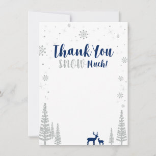 Tarjeta de agradecimiento Navy & Silver Winter Won