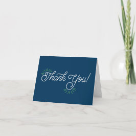 Tarjeta De Agradecimiento Navy y Lime Green gracias a Notecard
