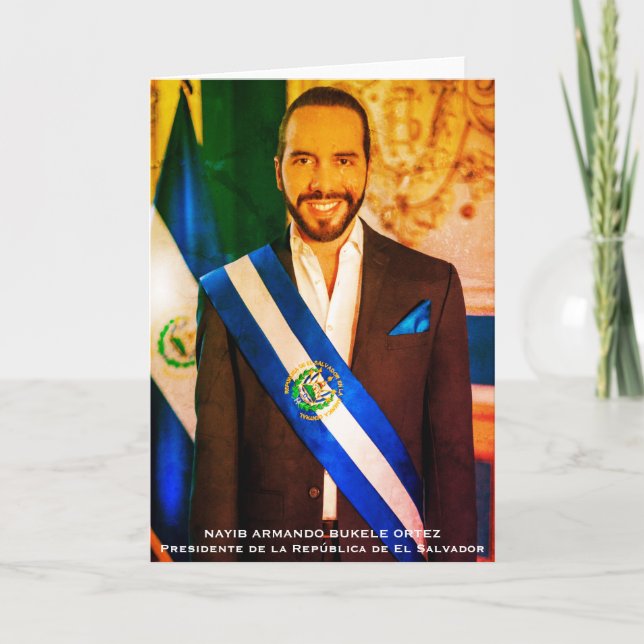 Tarjeta De Agradecimiento Nayib Bukele, presidente de El Salvador (Anverso)
