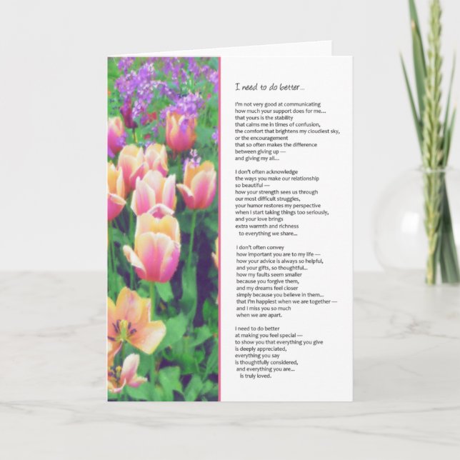 Tarjeta De Agradecimiento Necesito Hacerlo Mejor... Relaciones (Anverso)