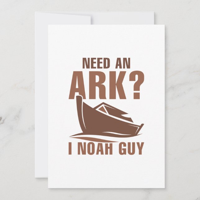 Tarjeta De Agradecimiento Necesito Un Arca Que Noah Guy (Anverso)