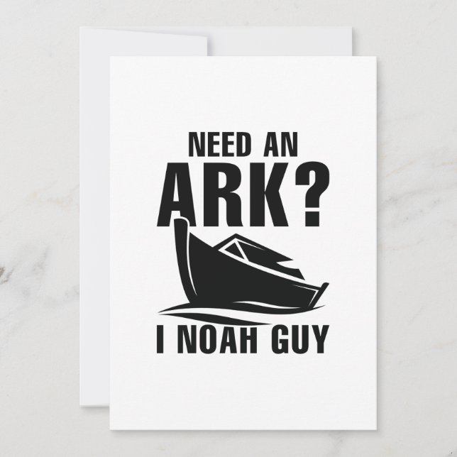 Tarjeta De Agradecimiento Necesito Un Arca Que Noah Guy (Anverso)