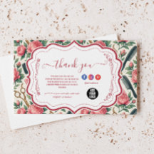 Negocio de Estilista de Pelo Rosa Verde Floral