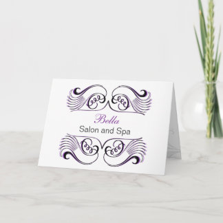 Tarjeta De Agradecimiento Negocio de Moda en blanco y negro púrpura Gracias 