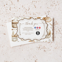 Tarjeta De Agradecimiento Negocio de Panadería Rústica