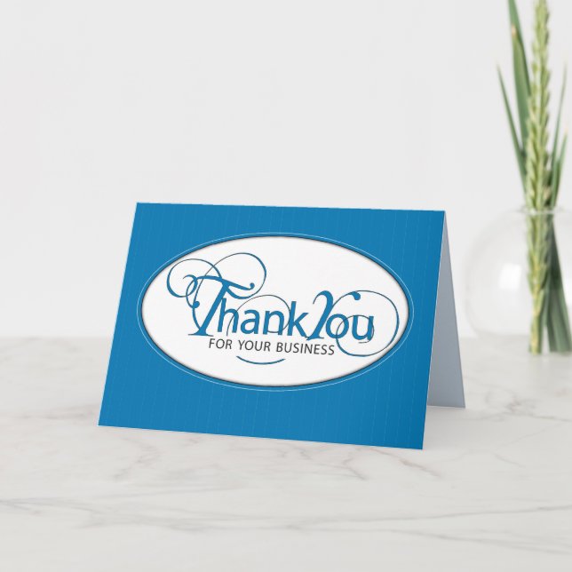 Tarjeta De Agradecimiento Negocio Gracias Azul (Anverso)