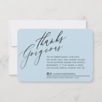 NEGOCIO GRACIAS moda caligrafía pato huevo azul