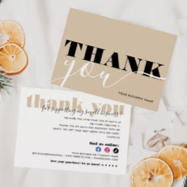 Tarjeta De Agradecimiento Negocio moderno Gracias Pedido de Compra Minimalis