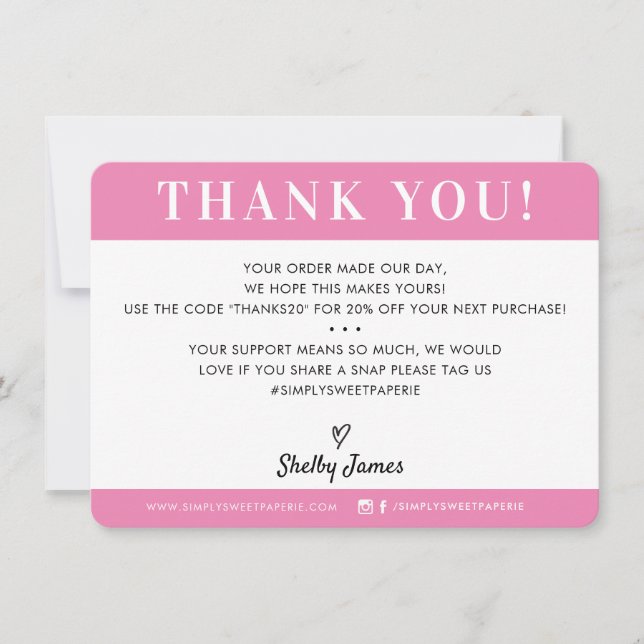 Tarjeta De Agradecimiento NEGOCIOS GRACIAS A LOS dulces modernos y profesion (Anverso)