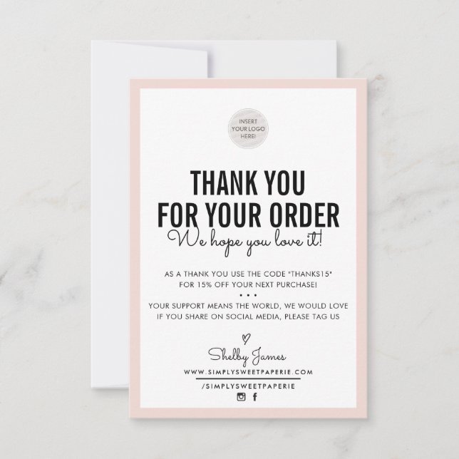 Tarjeta De Agradecimiento NEGOCIOS GRACIAS A TU MODO moderno insertar el col (Anverso)