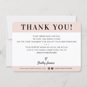 Tarjeta De Agradecimiento NEGOCIOS GRACIAS A TU profesional moderno rosa