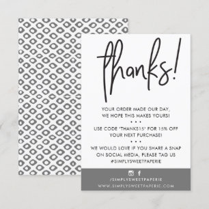 Tarjeta De Agradecimiento NEGOCIOS GRACIAS AL cliente moderno ikat gris