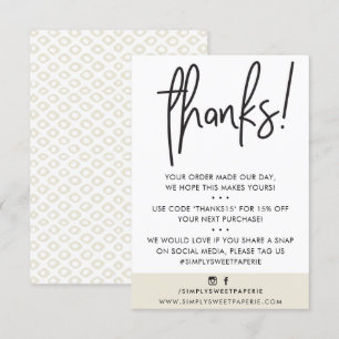 Tarjeta De Agradecimiento NEGOCIOS GRACIAS AL cliente moderno ivory ikat