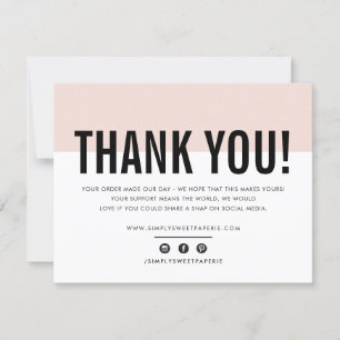 Tarjeta De Agradecimiento NEGOCIOS GRACIAS LOGO rosa oscuro y moderno